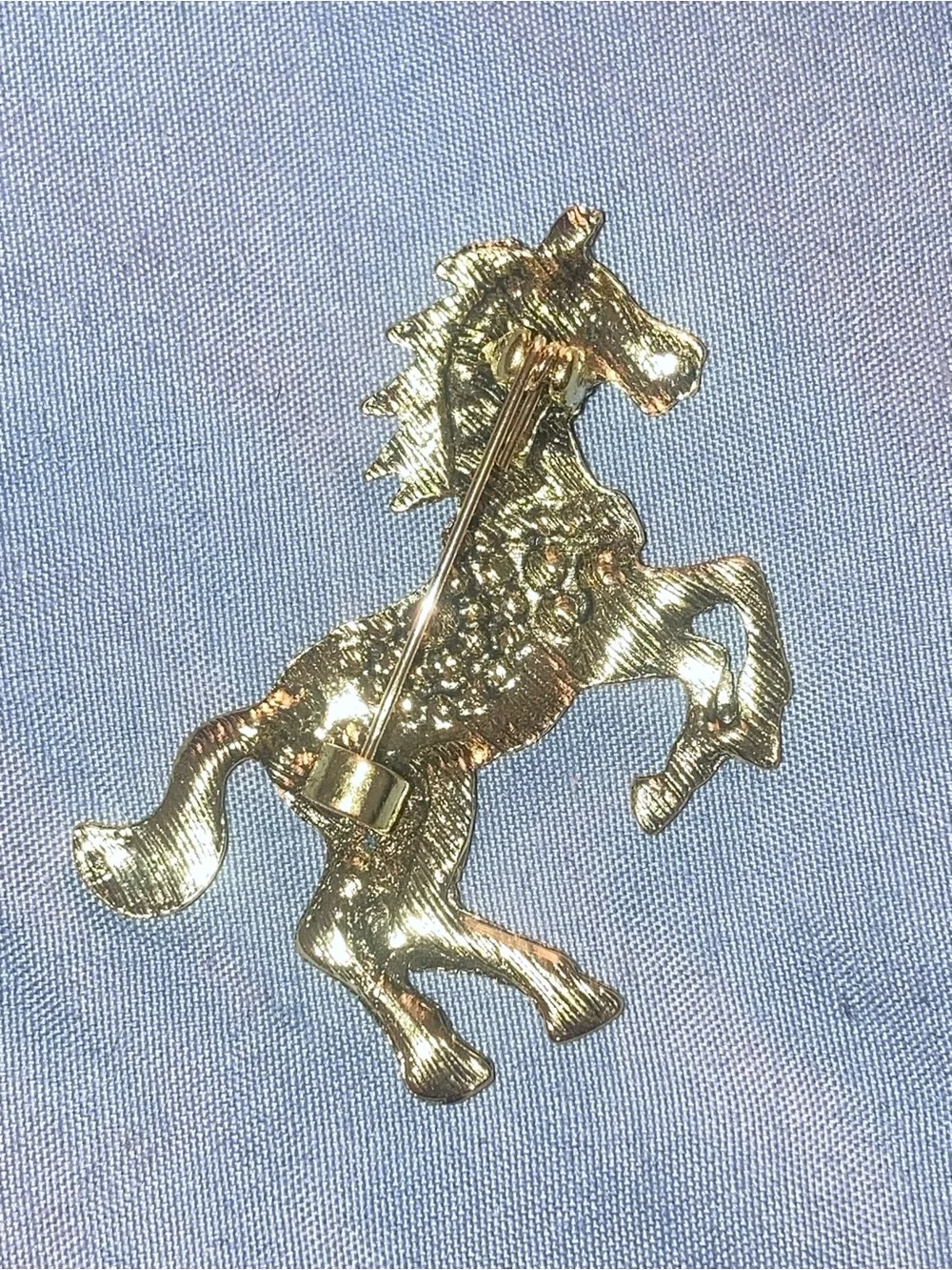 Red Jeweled Horse Brooch